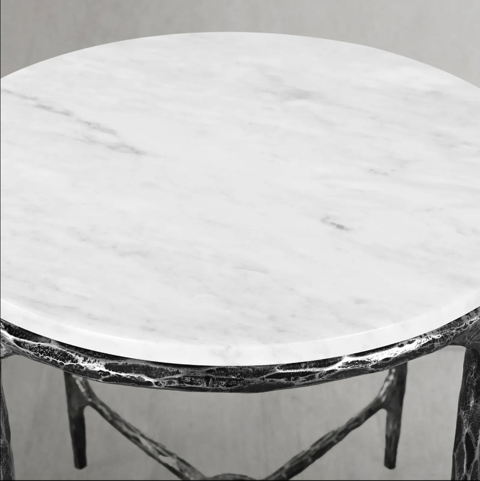 Thaddeus Round Marble Side Table 18" 22"