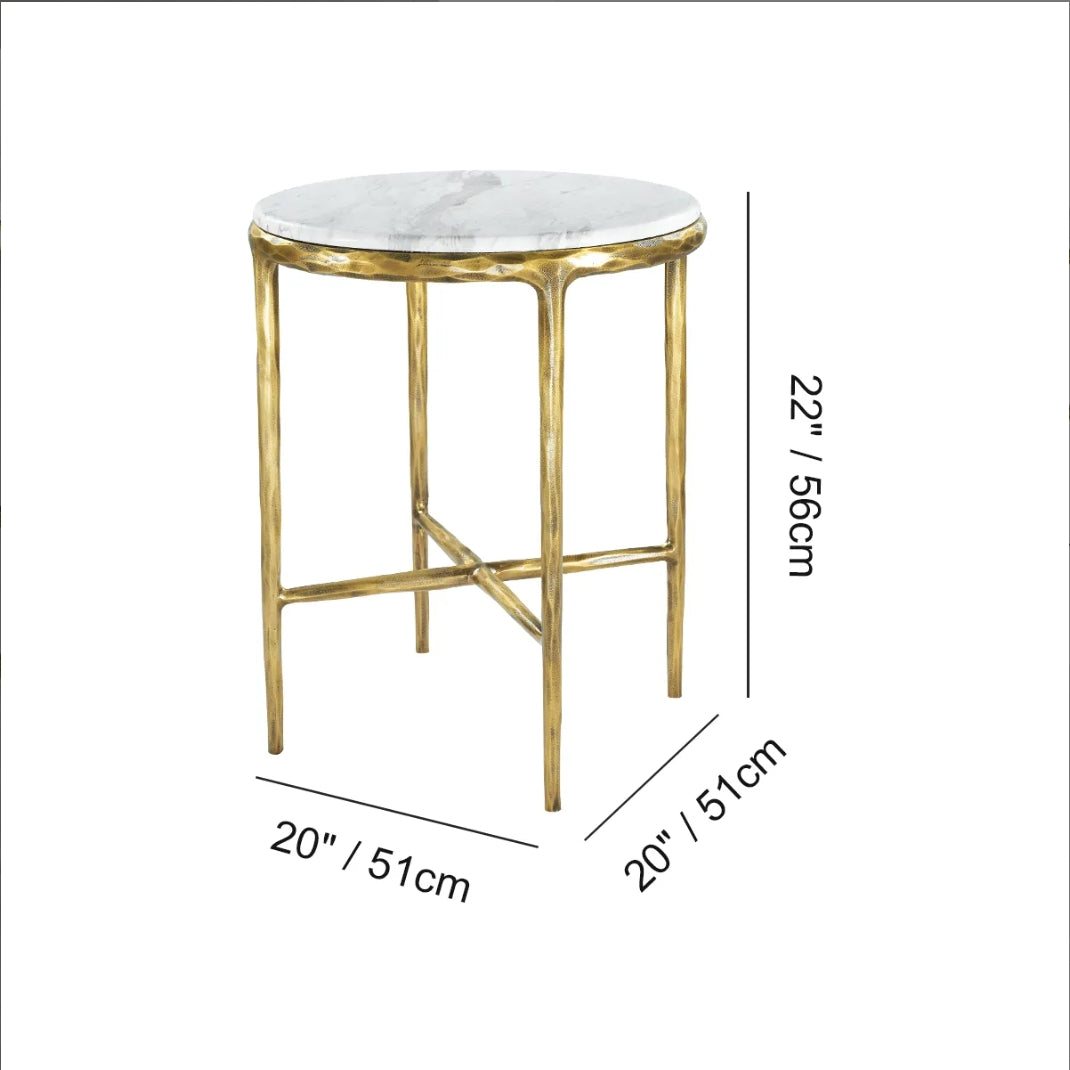 Thaddeus Round Marble Side Table 18" 22"