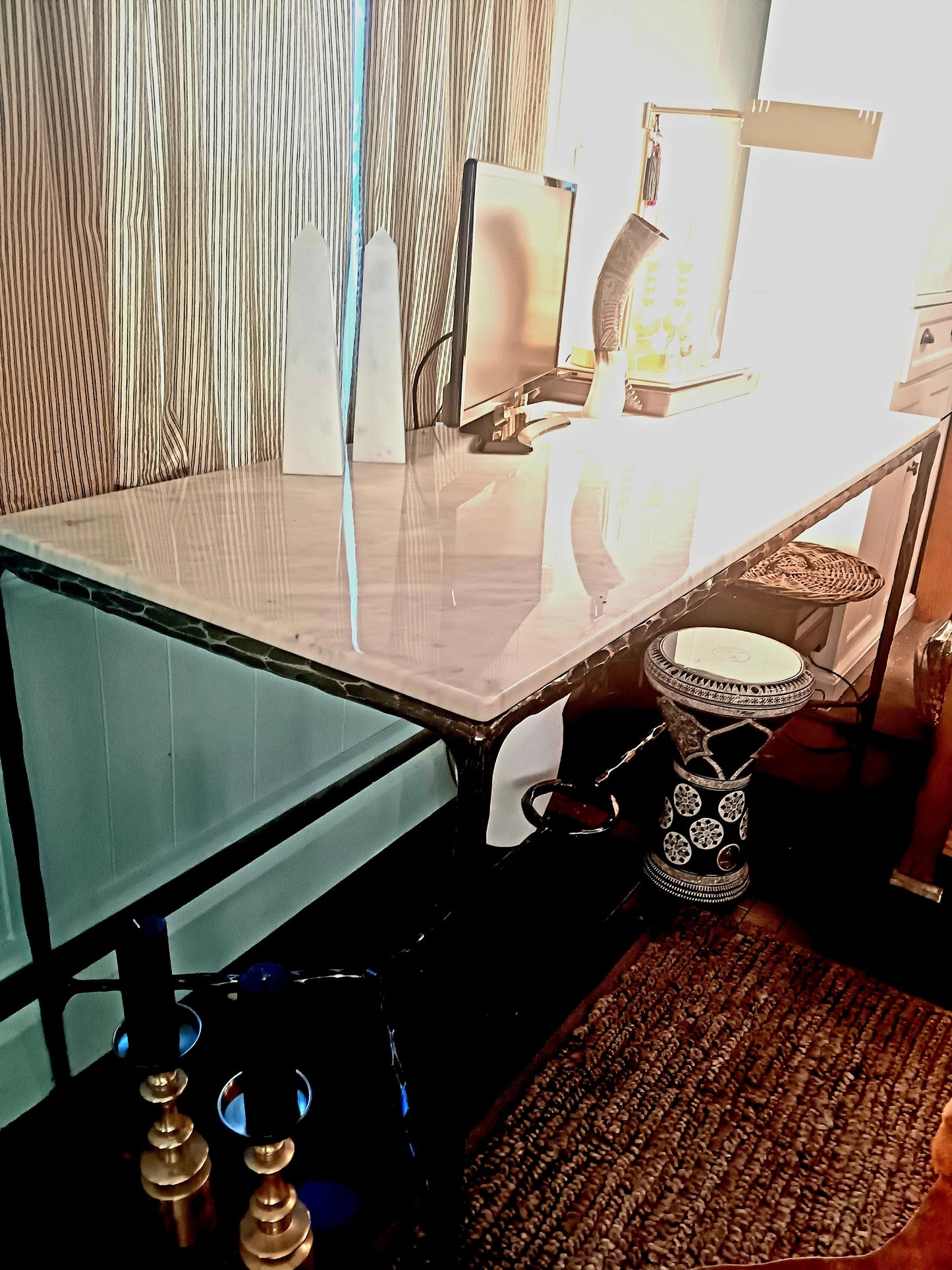 Thaddeus Rectangle Marble Desk