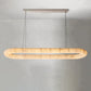Alabaster Lisse Oval Chandelier 57" 74"
