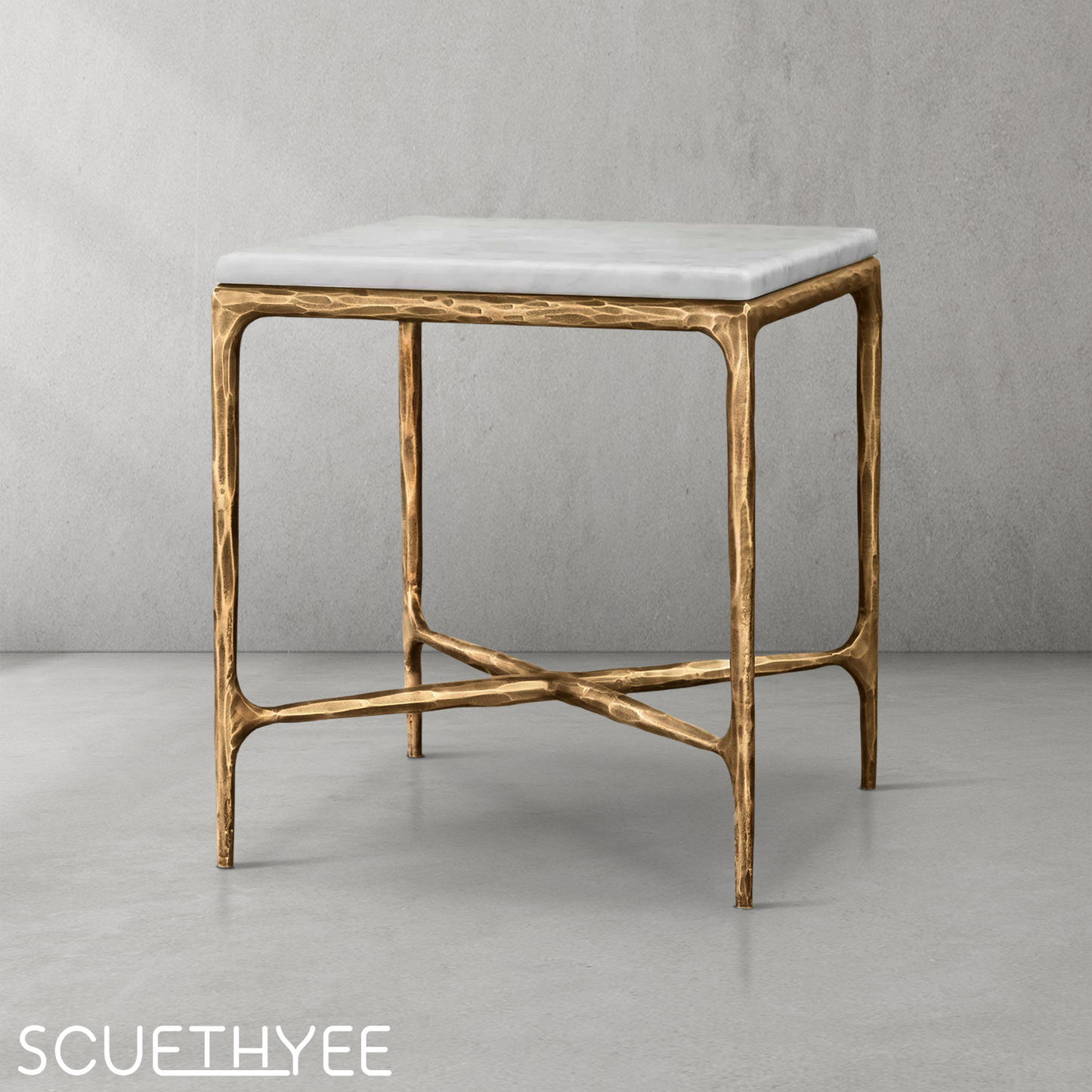 Thaddeus Marble Square Side Table 18" 22"