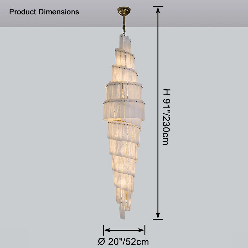 Alabaster Tiered Staircase Chandelier