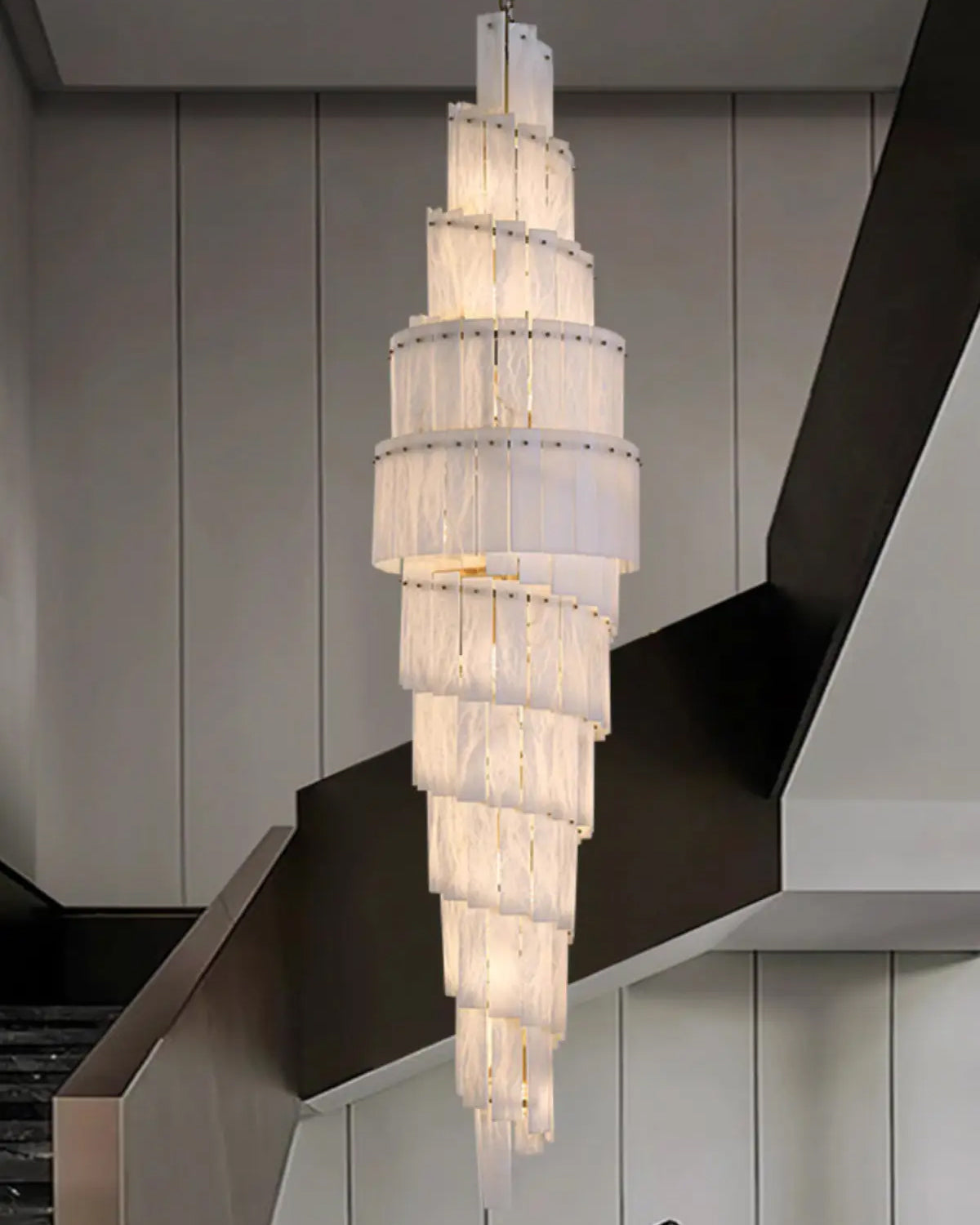 Alabaster Tiered Staircase Chandelier