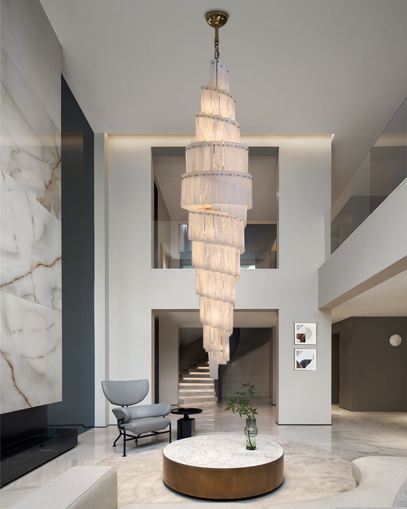 Alabaster Tiered Staircase Chandelier