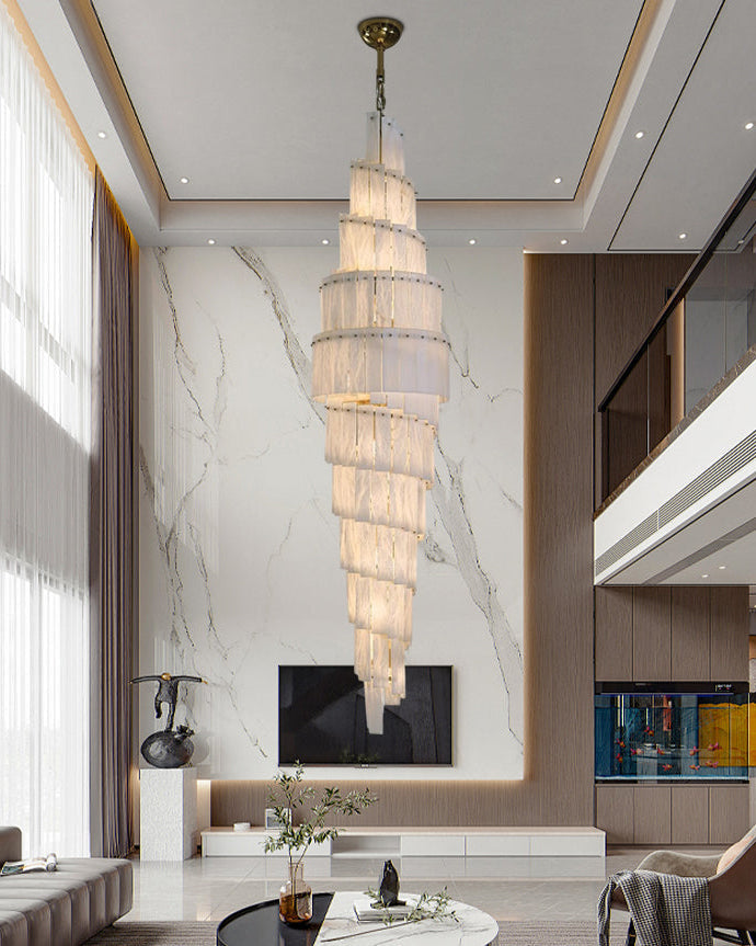 Alabaster Tiered Staircase Chandelier