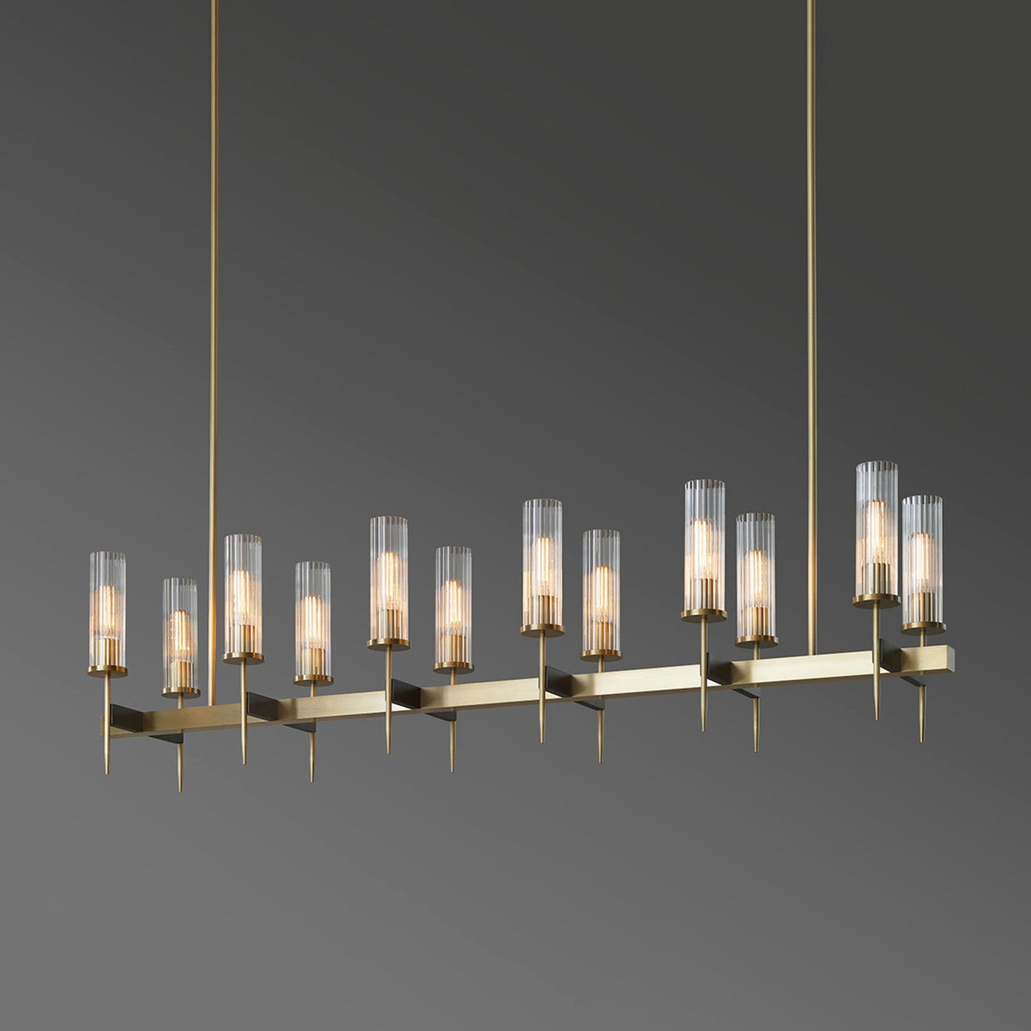 Aicken 10 Lights Chandelier Brass