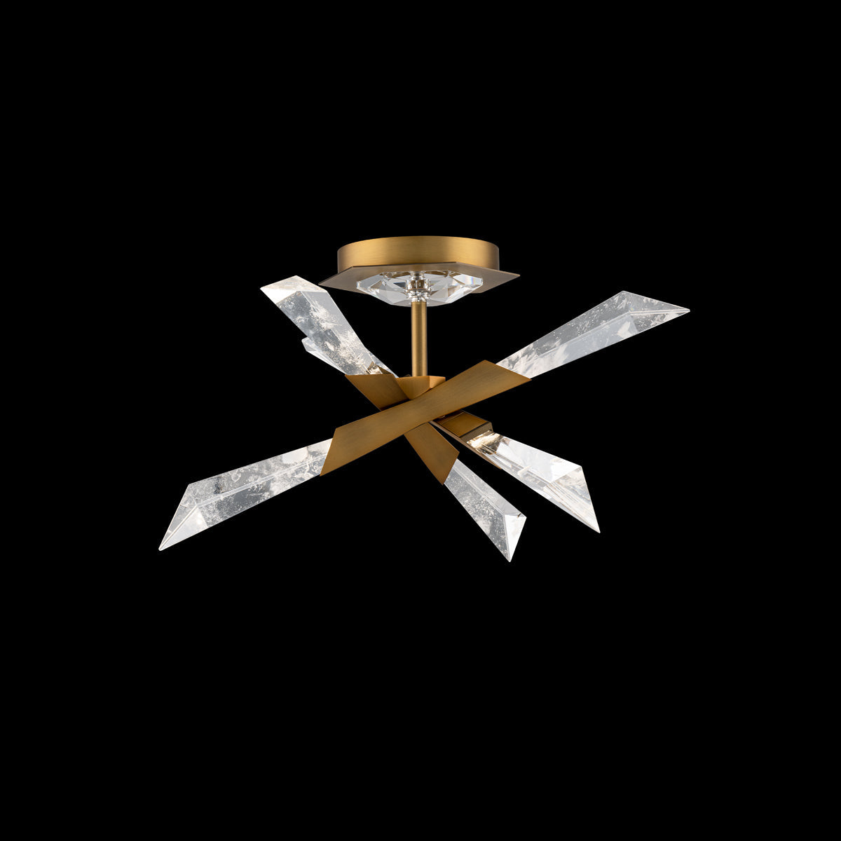 Quartz LED Pendant 17"W  Optic Haze Quartz