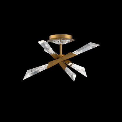 Quartz LED Pendant 17"W  Optic Haze Quartz