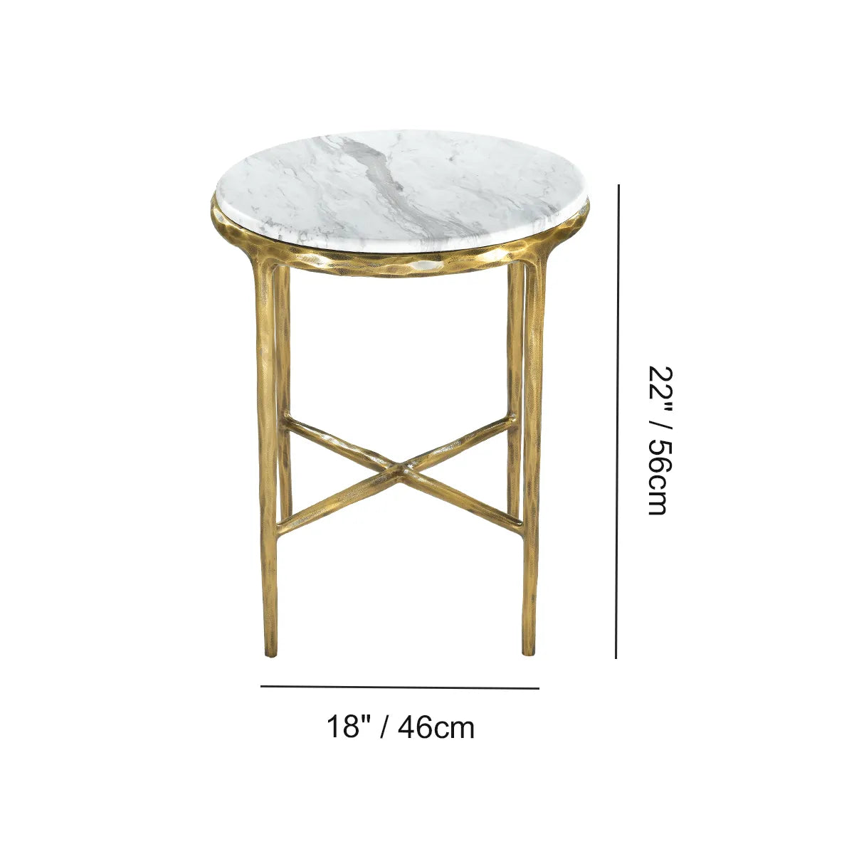Thaddeus Round Marble Side Table 18" 22"