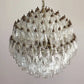 Spherical Murano Poliedri Clear Glass Chandelier 23.6"