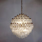 Spherical Murano Poliedri Clear Glass Chandelier 23.6"