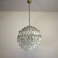 Spherical Murano Poliedri Clear Glass Chandelier 23.6"