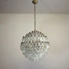 Spherical Murano Poliedri Clear Glass Chandelier 23.6"