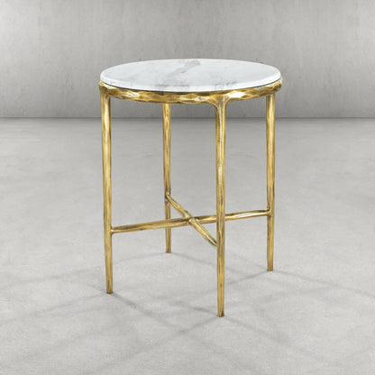 Thaddeus Round Marble Side Table 18" 22"
