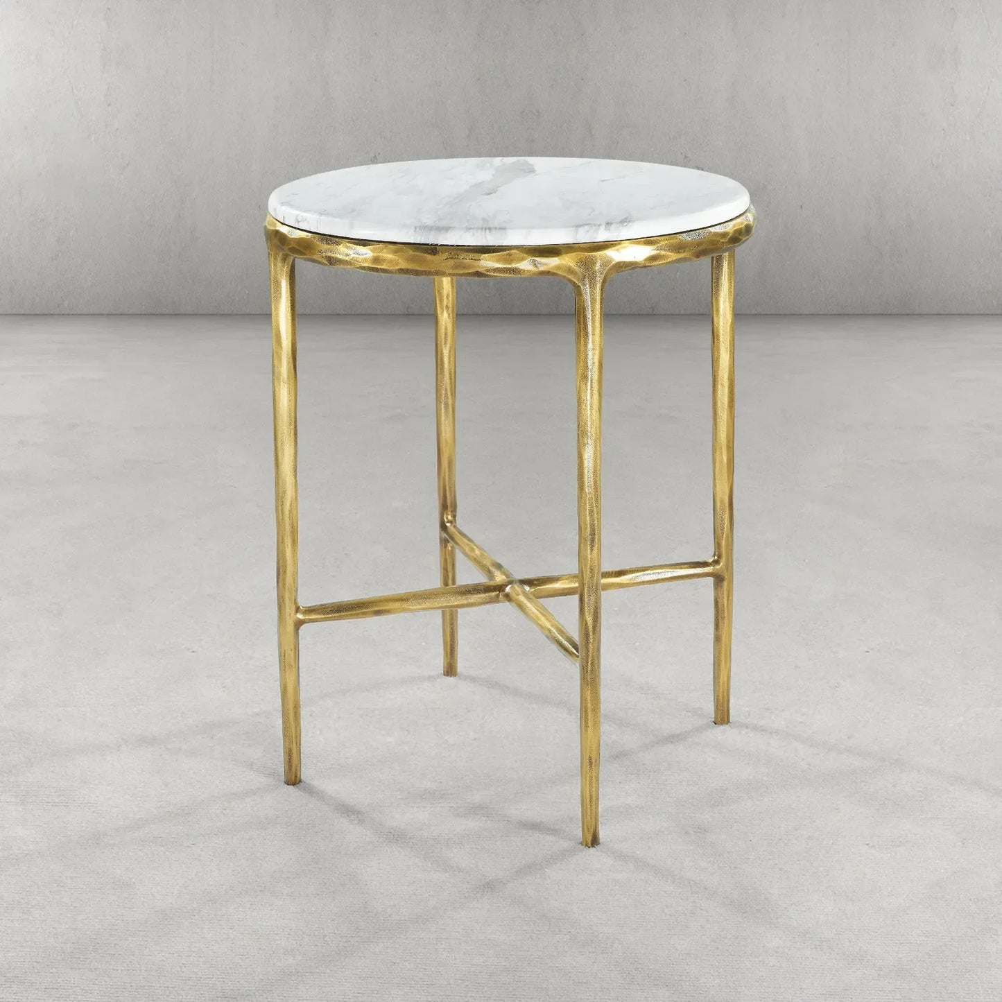Thaddeus Round Marble Side Table 18" 22"