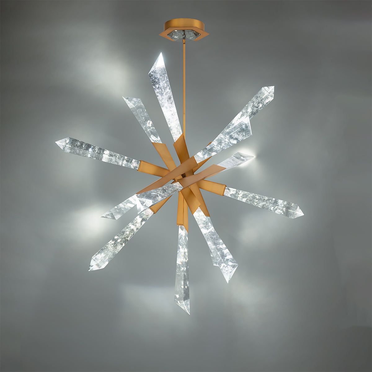 Quartz LED Pendant 48"W  Optic Haze Quartz