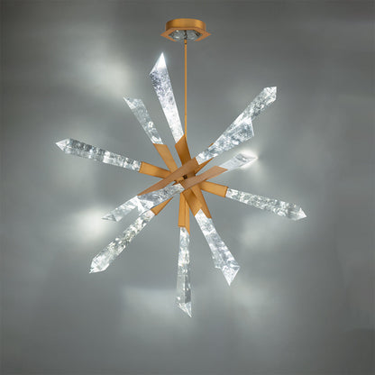 Quartz LED Pendant 48"W  Optic Haze Quartz