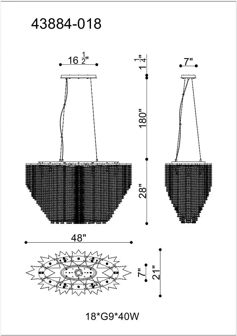 Cohen Crystal Oval Chandelier