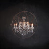 Annie Gyro Crystal Round Chandelier Antique Rust