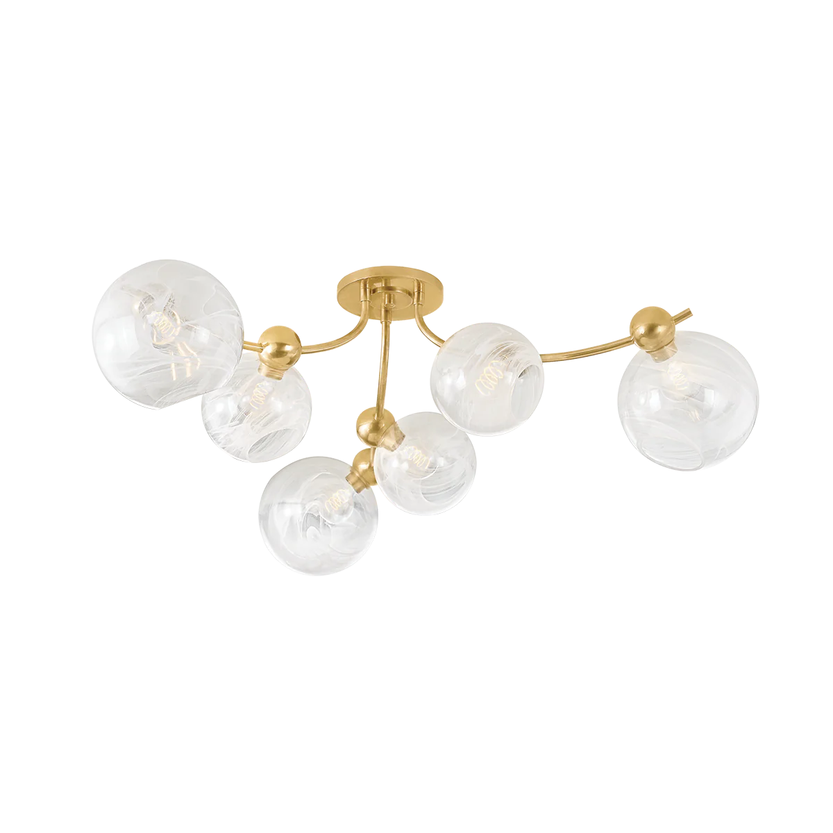 Art Spherical Glass Astraia Semi Flushmount