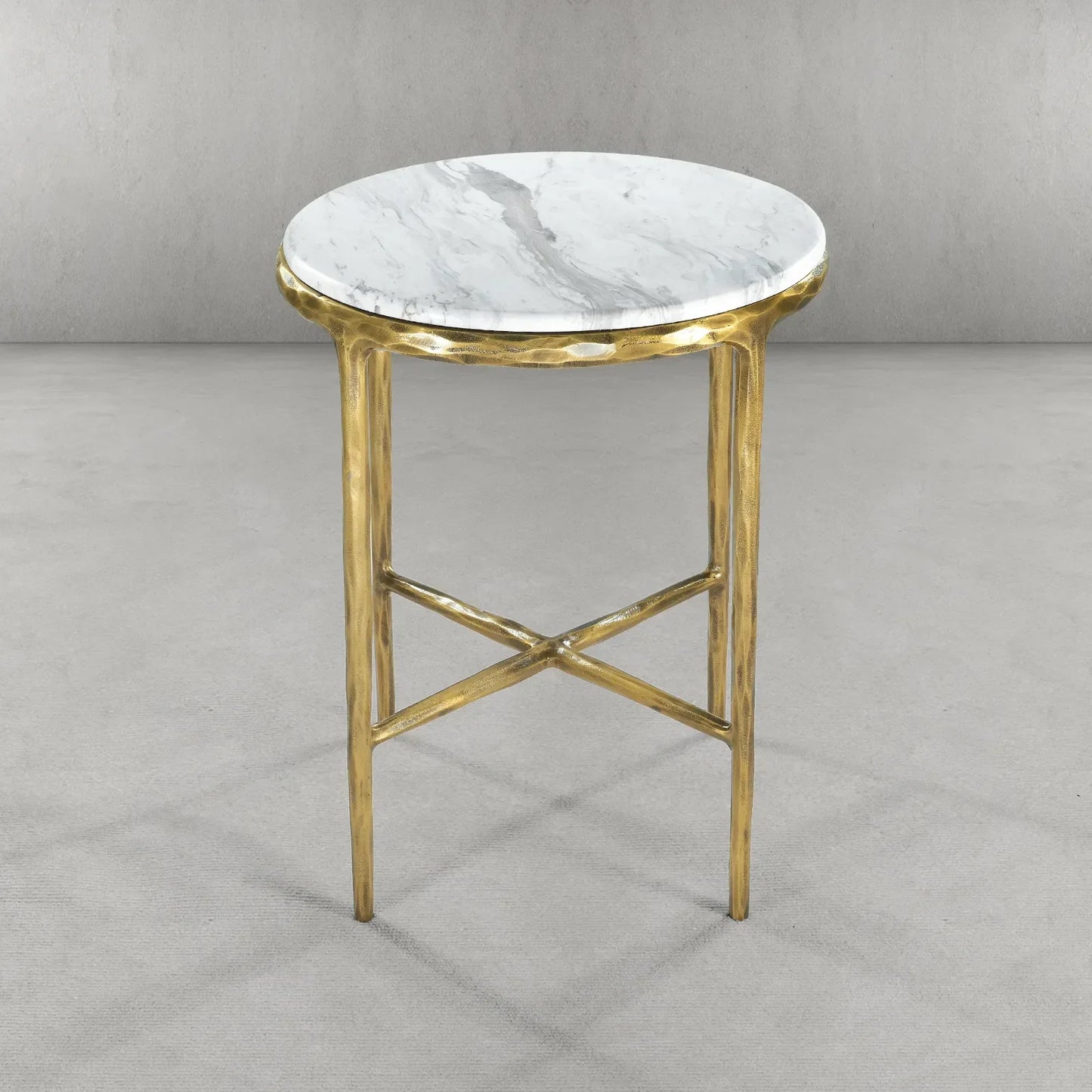Thaddeus Round Marble Side Table 18" 22"