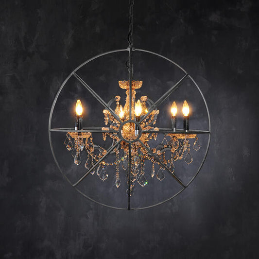 Annie Gyro Crystal Round Chandelier Natural
