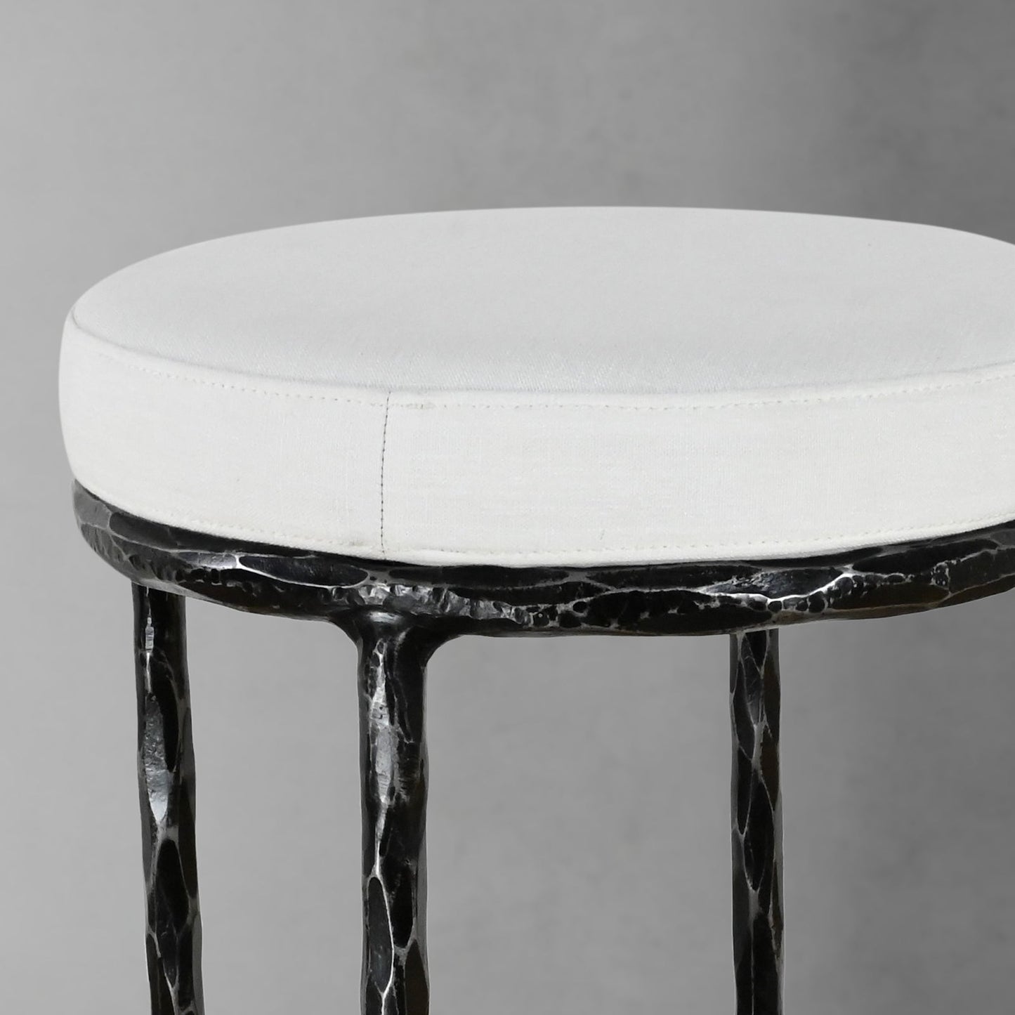 Thaddeus Backless Fabric Swivel Stool