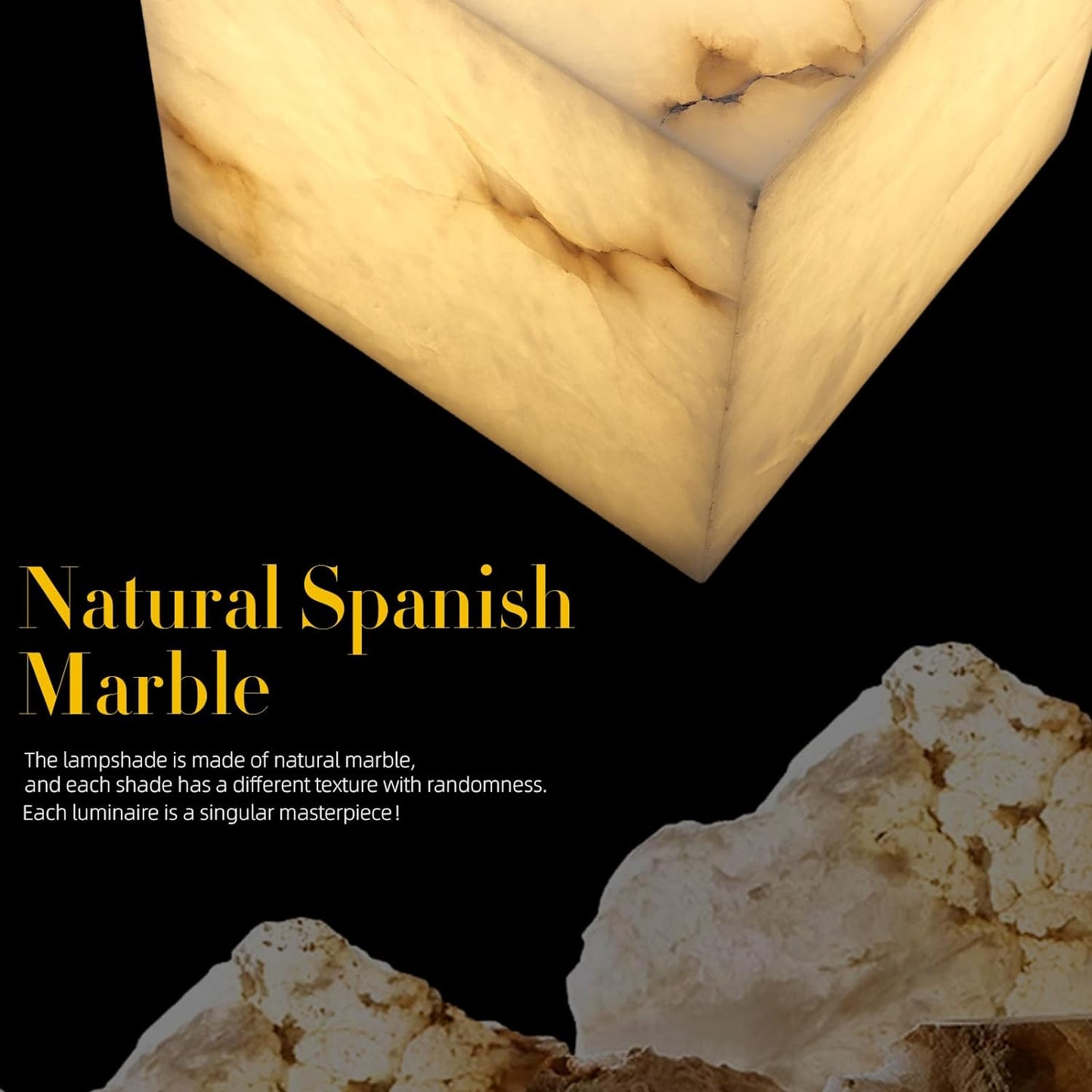 Cube Alabaster Square Pendant Lights