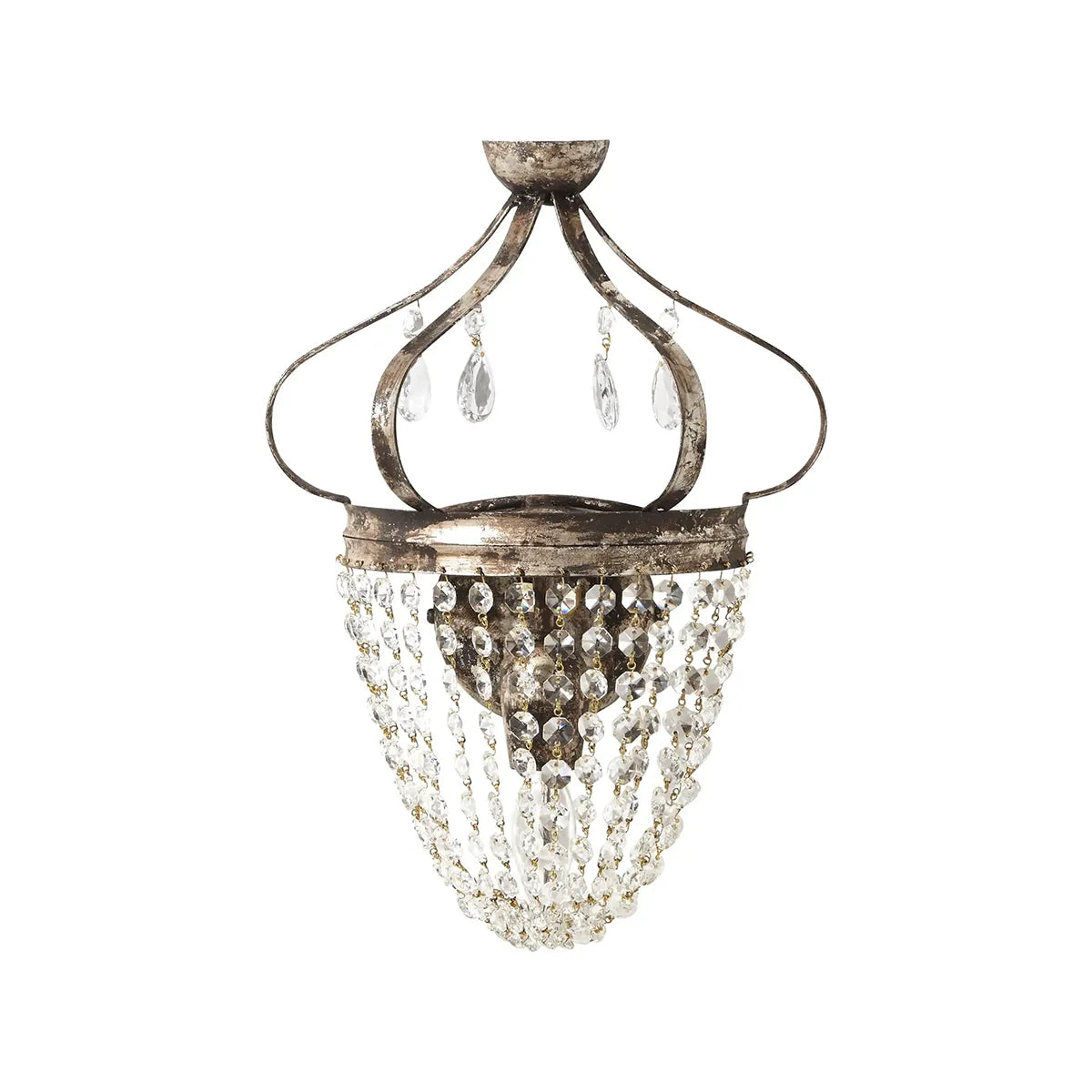 Art Crystal Glass Fotini Wall Sconce in Silver Clay