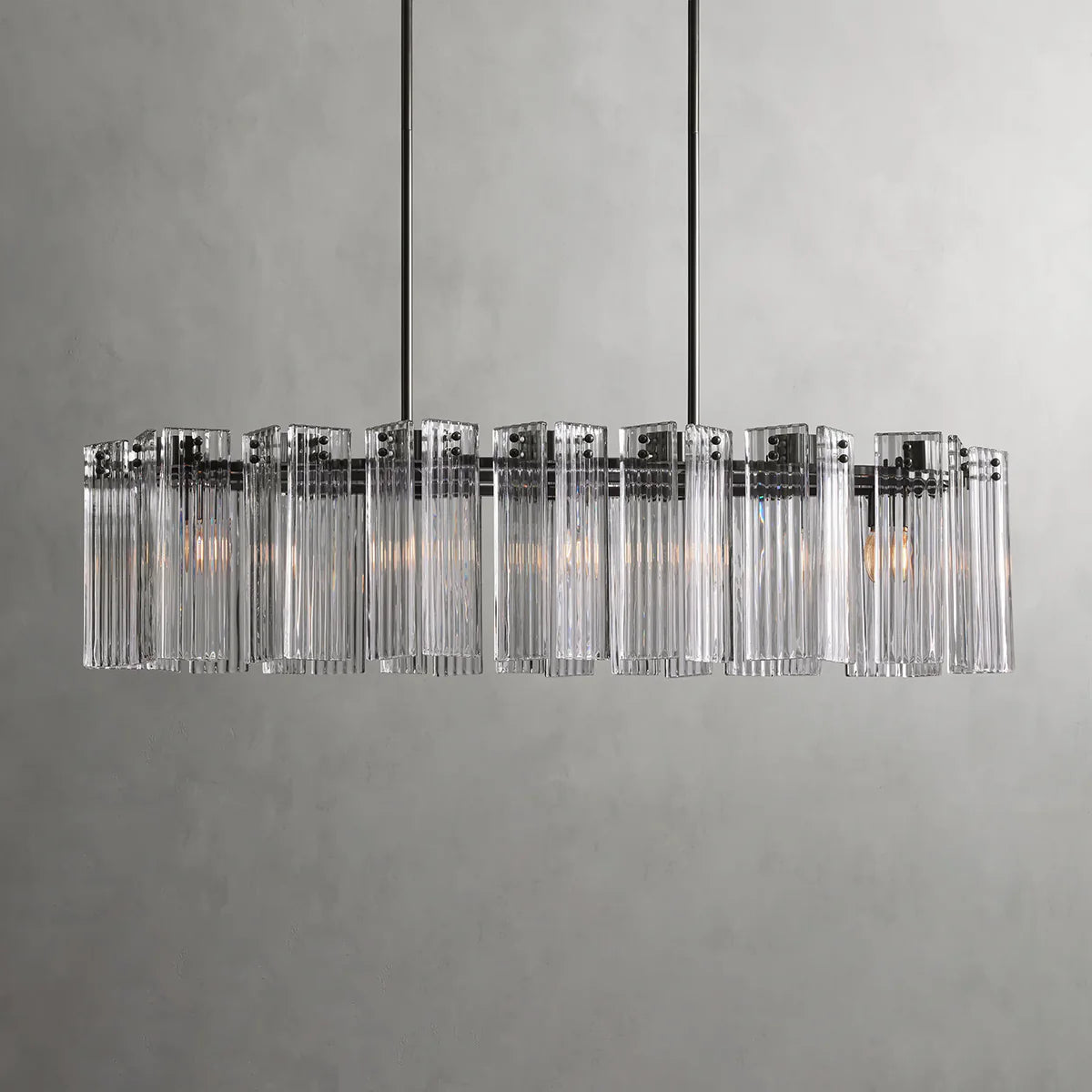 Art Glass Delsier Oval Chandelier