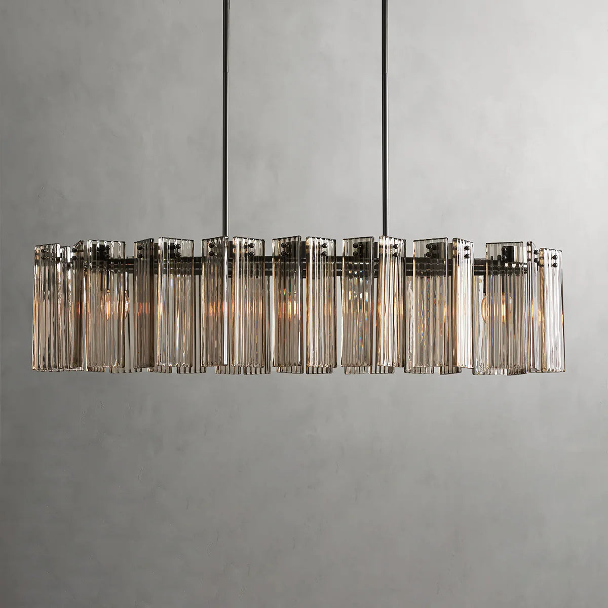 Art Glass Delsier Oval Chandelier