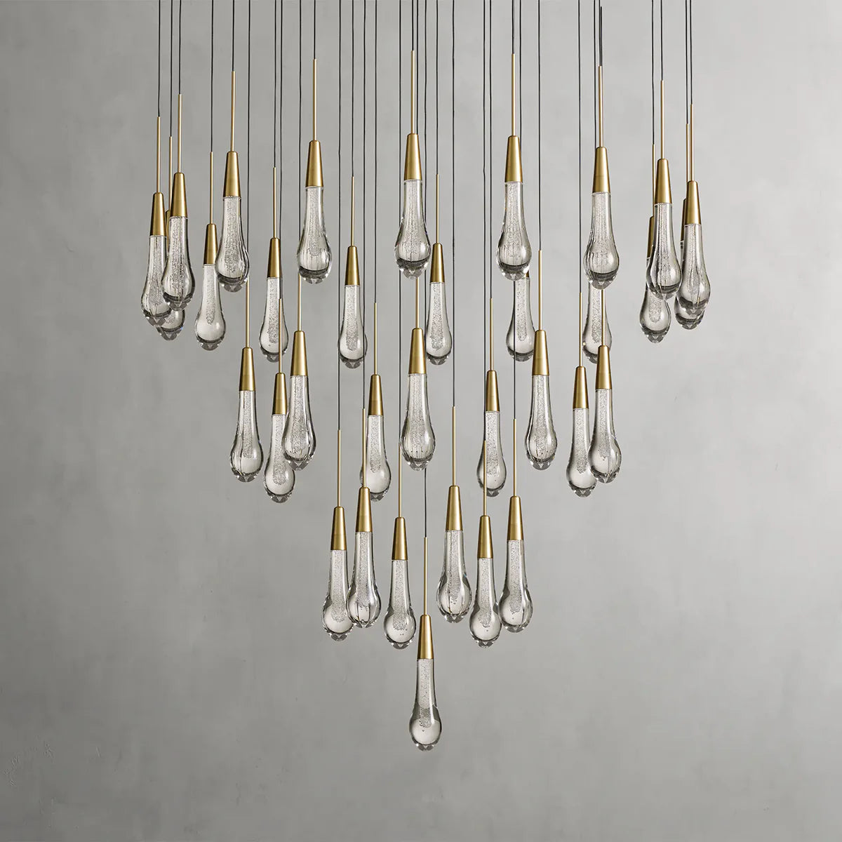 Rain Glass Soltaire Round Chandelier
