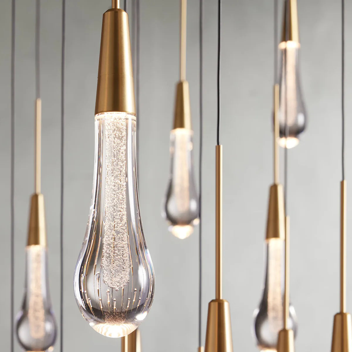 Rain Glass Soltaire 58" Round Chandelier