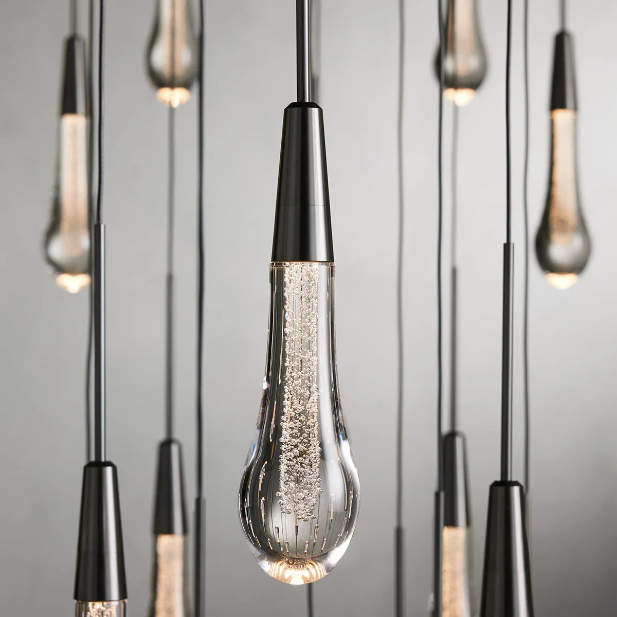 Rain Glass Soltaire 58" Round Chandelier