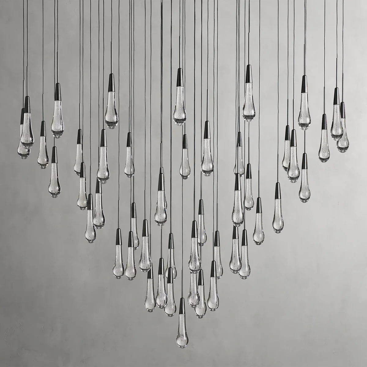 Rain Glass Soltaire 58" Round Chandelier