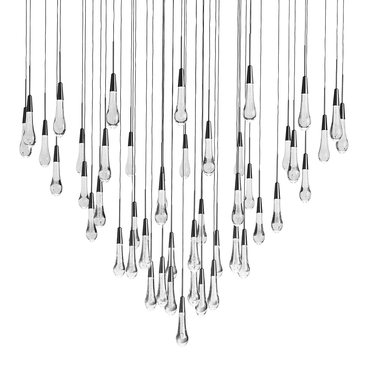 Rain Glass Soltaire 58" Round Chandelier