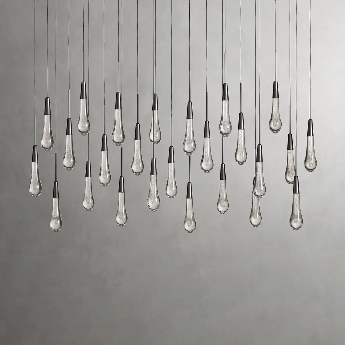 Rain Glass Soltaire Linear Chandelier