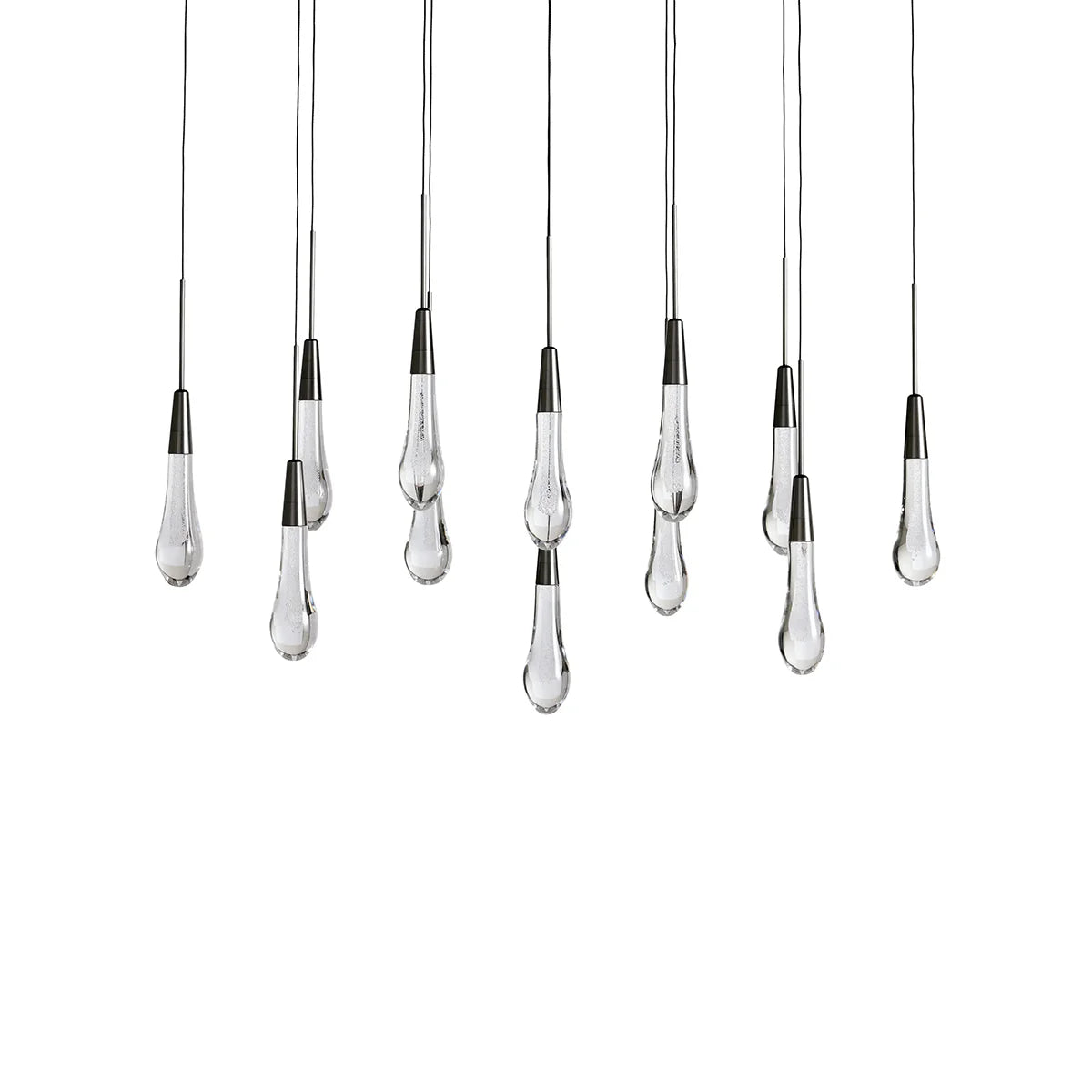 Rain Glass Soltaire 37" Linear Chandelier