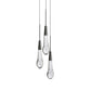 Rain Glass Soltaire 3-Light Pendant