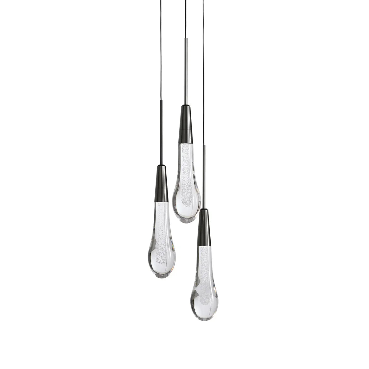 Rain Glass Soltaire 3-Light Pendant