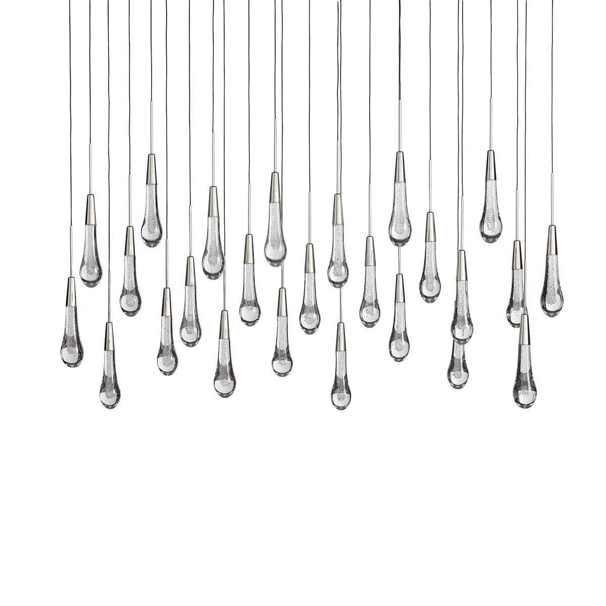 Rain Glass Soltaire Linear Chandelier