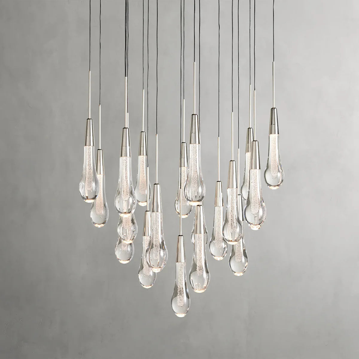 Rain Glass Soltaire Round Chandelier