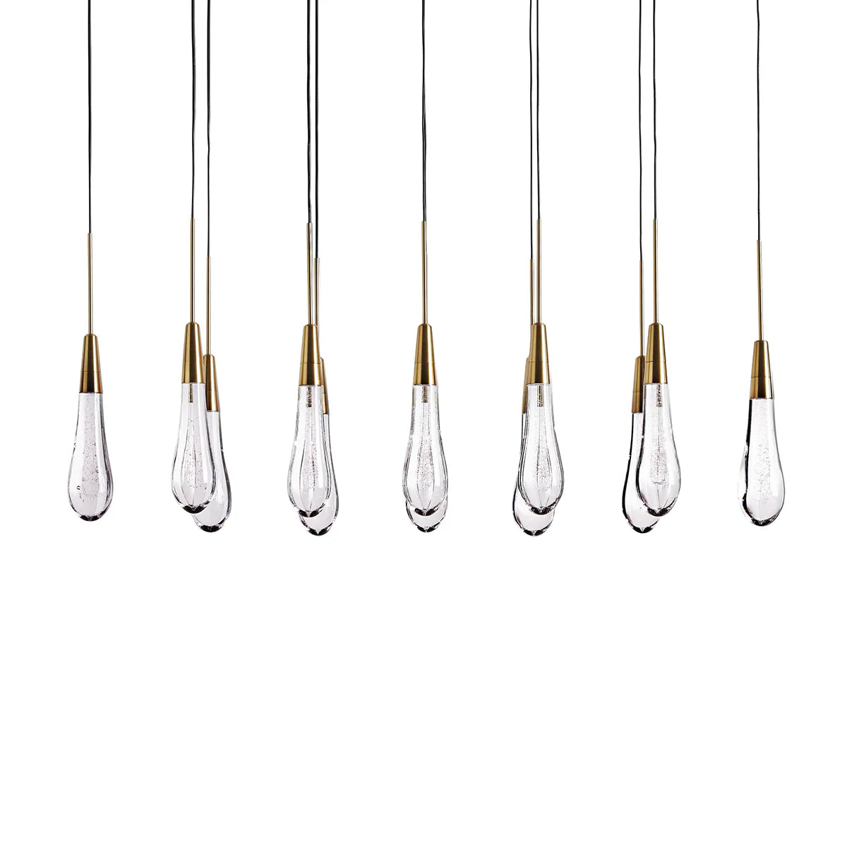 Rain Glass Soltaire 37" Linear Chandelier