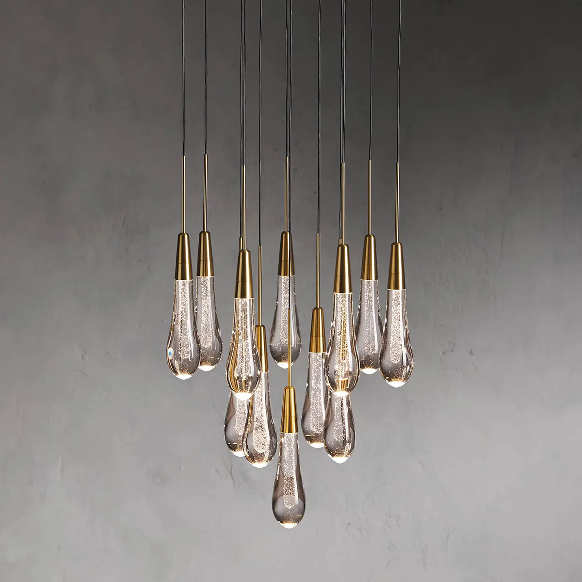 Rain Glass Soltaire Round Chandelier