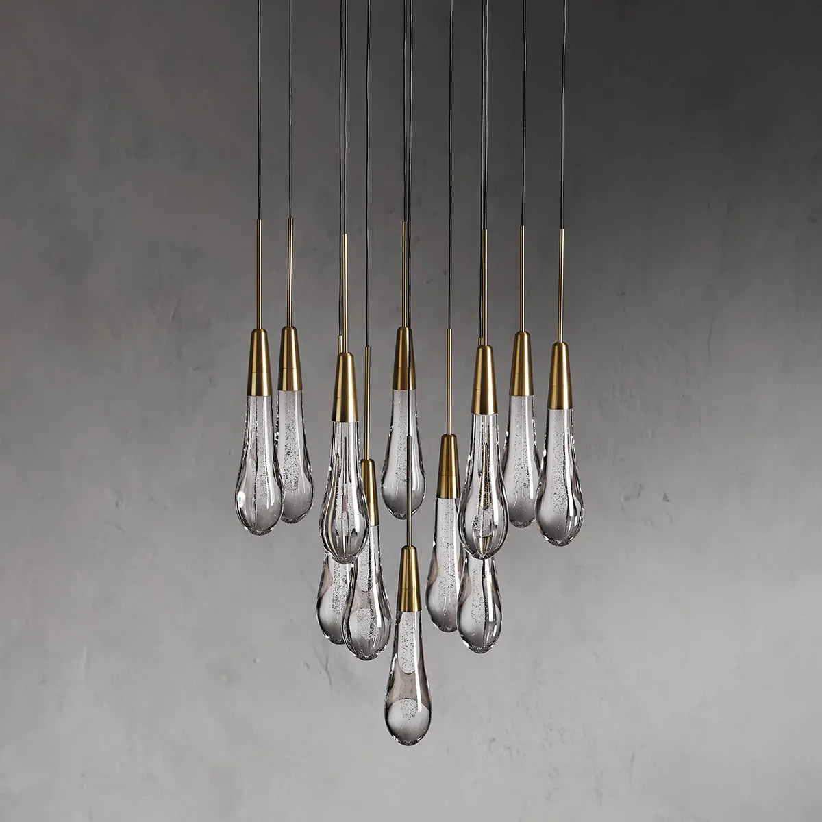 Rain Glass Soltaire Round Chandelier