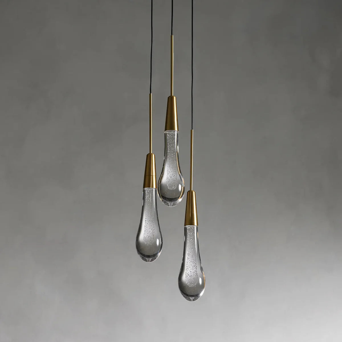 Rain Glass Soltaire 3-Light Pendant