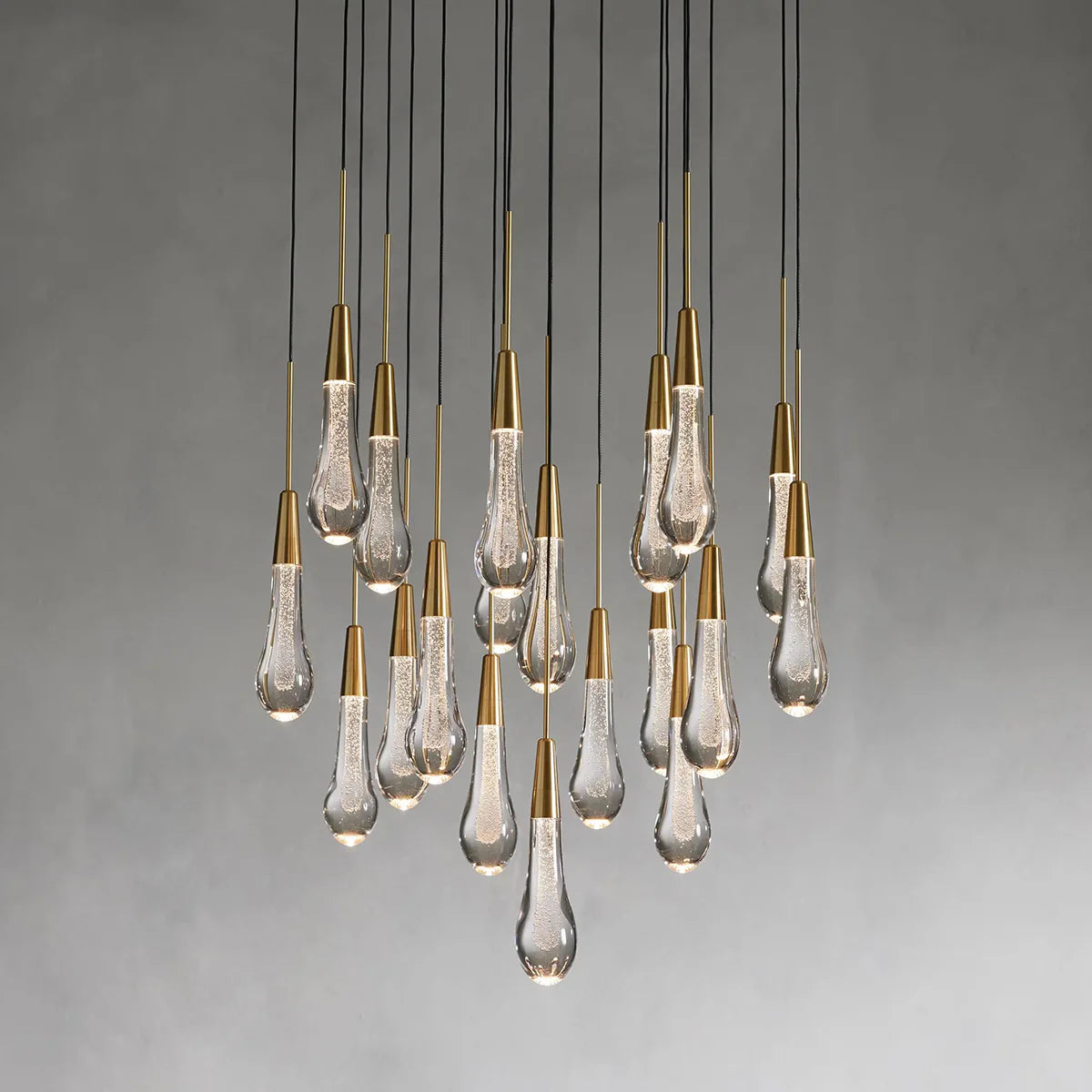 Rain Glass Soltaire Round Chandelier