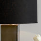 Adrano Table Lamp in Gold with Black Shade