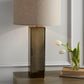 Adrano Table Lamp in Gold with Natural Shade