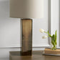 Adrano Table Lamp in Gold with Natural Shade